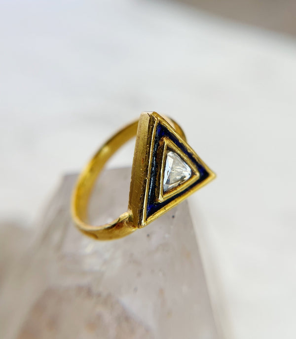 Triangle Meena Diamond Ring