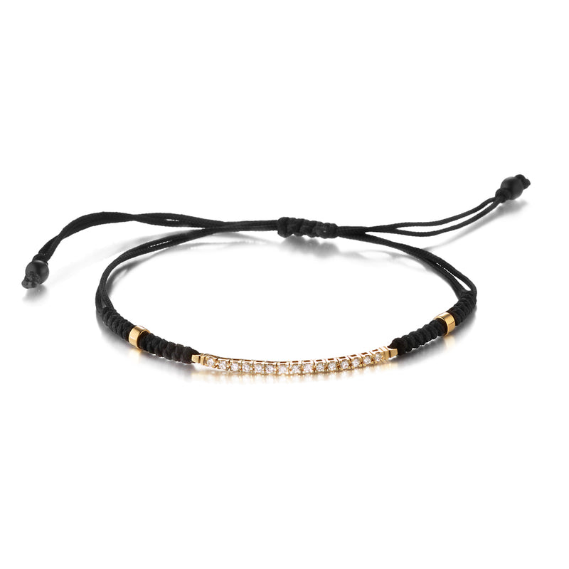 Diamond Bar Cord Bracelet