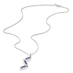 Blue Sapphire Zig Zag Necklace