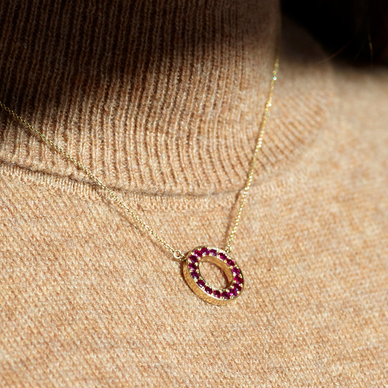 Ruby Circle of Life Necklace