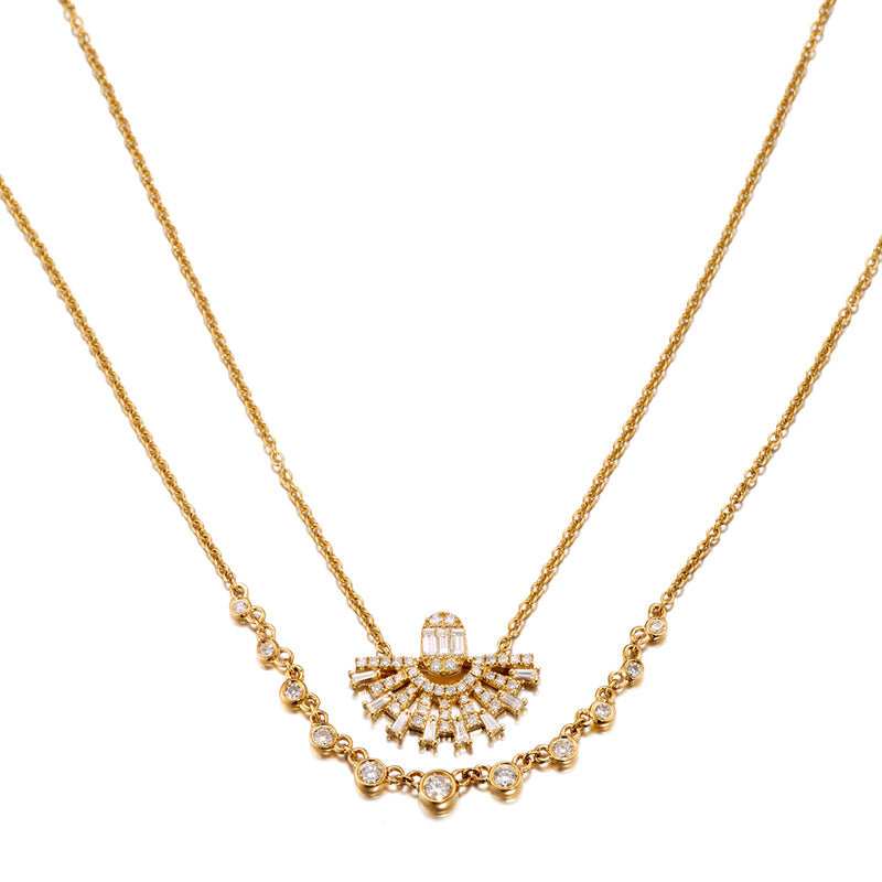 Fanned Diamond Necklace