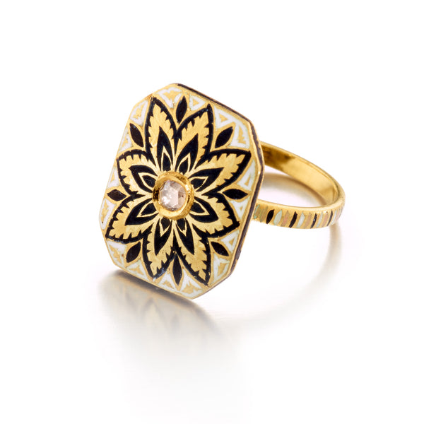 Meena Diamond Lotus Ring