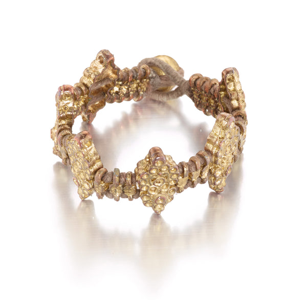 Taupe Diamond Shaped Woven Bracelet