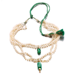 Emerald & Pearl Cascading Necklace