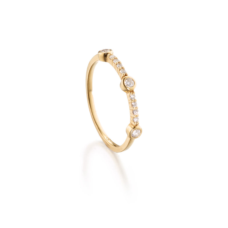 Diamond Orbital Stackable Ring