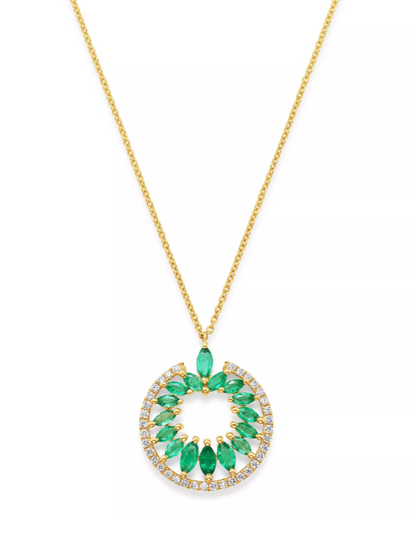 Diamond & Marquis Emerald Necklace