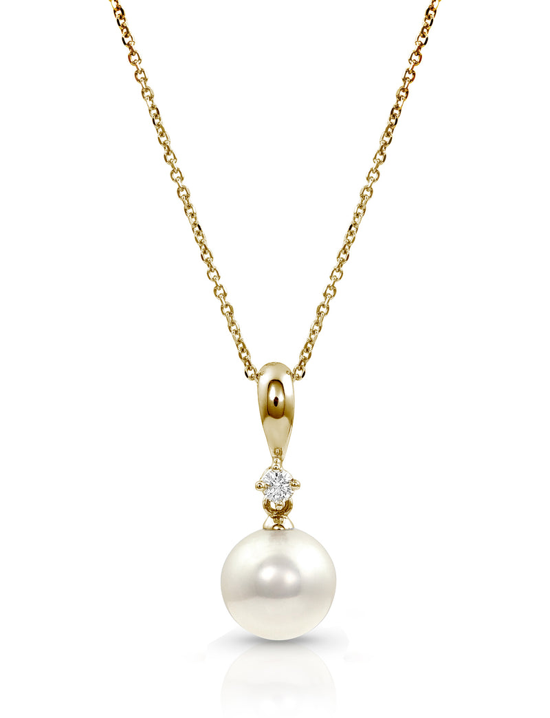 Akoya Pearl and Diamond Pendant Necklace