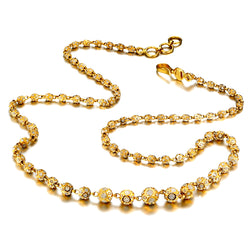 Yellow gold diamond cut hexagon necklace, fine jewelry